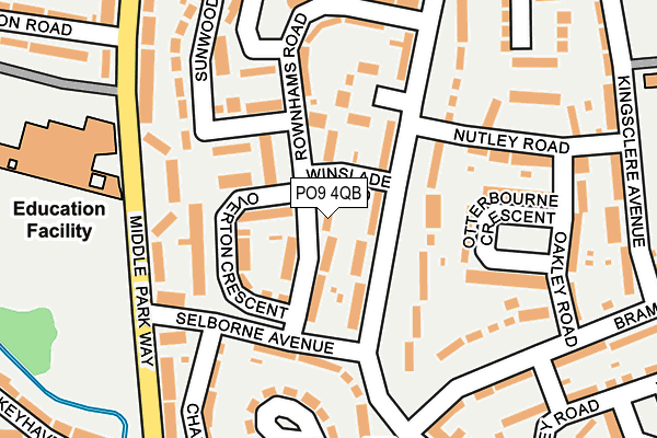 PO9 4QB map - OS OpenMap – Local (Ordnance Survey)