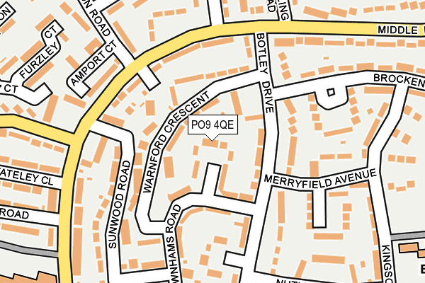 PO9 4QE map - OS OpenMap – Local (Ordnance Survey)