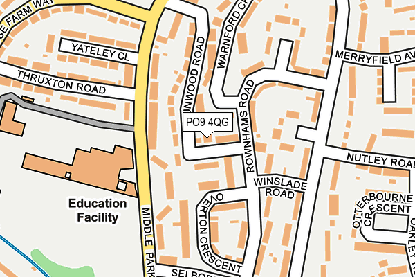 PO9 4QG map - OS OpenMap – Local (Ordnance Survey)