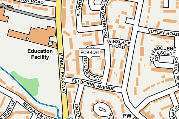 PO9 4QH map - OS OpenMap – Local (Ordnance Survey)