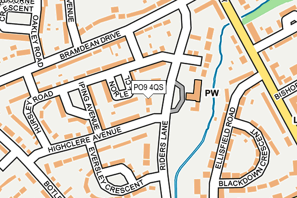 PO9 4QS map - OS OpenMap – Local (Ordnance Survey)