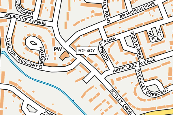 PO9 4QY map - OS OpenMap – Local (Ordnance Survey)