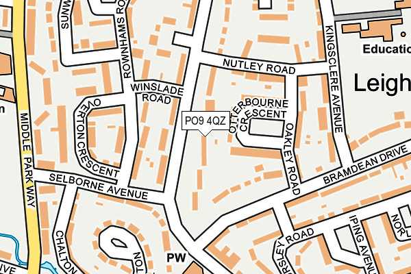 PO9 4QZ map - OS OpenMap – Local (Ordnance Survey)