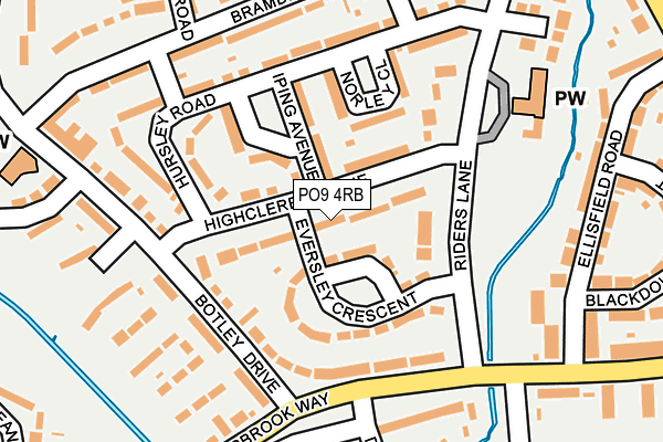 PO9 4RB map - OS OpenMap – Local (Ordnance Survey)