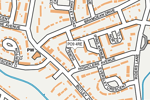 PO9 4RE map - OS OpenMap – Local (Ordnance Survey)