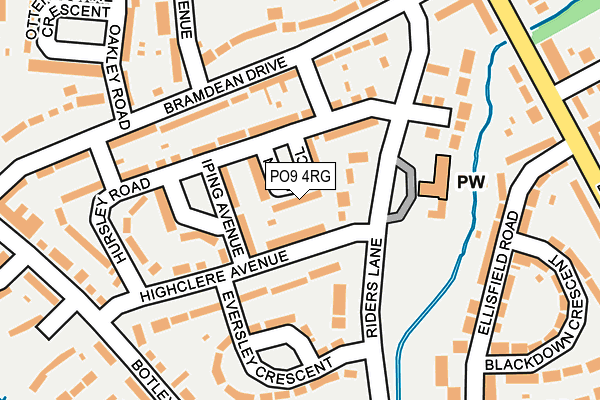 PO9 4RG map - OS OpenMap – Local (Ordnance Survey)