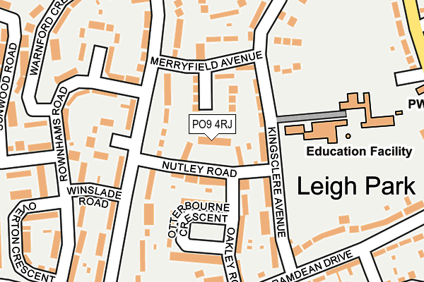 PO9 4RJ map - OS OpenMap – Local (Ordnance Survey)