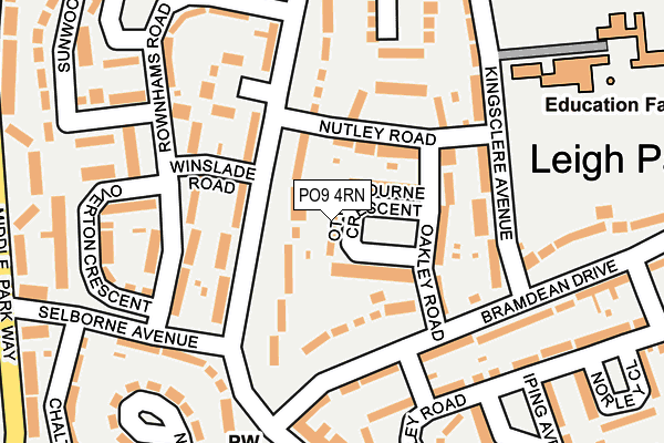 PO9 4RN map - OS OpenMap – Local (Ordnance Survey)