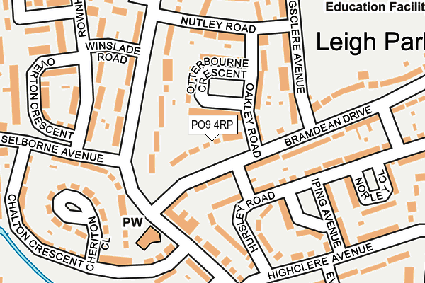 PO9 4RP map - OS OpenMap – Local (Ordnance Survey)