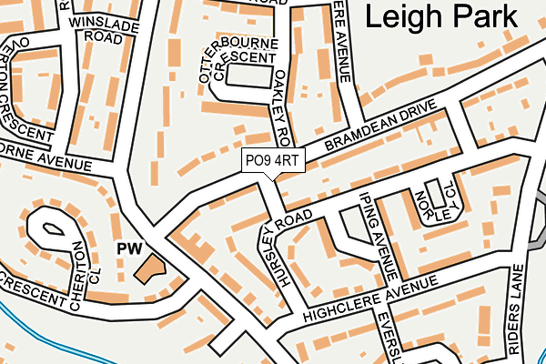 PO9 4RT map - OS OpenMap – Local (Ordnance Survey)