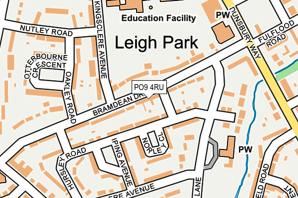 PO9 4RU map - OS OpenMap – Local (Ordnance Survey)