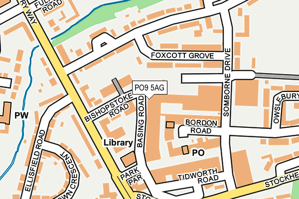 PO9 5AG map - OS OpenMap – Local (Ordnance Survey)