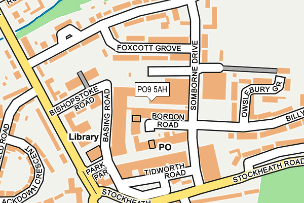 PO9 5AH map - OS OpenMap – Local (Ordnance Survey)
