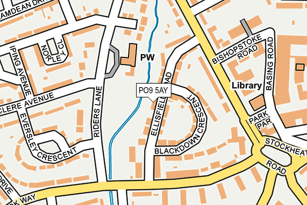 PO9 5AY map - OS OpenMap – Local (Ordnance Survey)