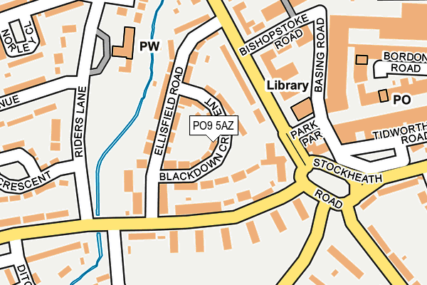 PO9 5AZ map - OS OpenMap – Local (Ordnance Survey)