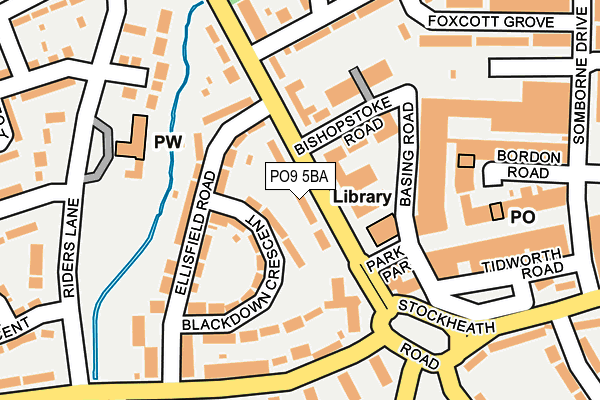 PO9 5BA map - OS OpenMap – Local (Ordnance Survey)