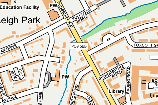 PO9 5BB map - OS OpenMap – Local (Ordnance Survey)