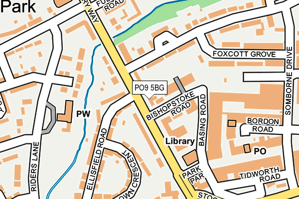 PO9 5BG map - OS OpenMap – Local (Ordnance Survey)