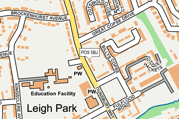 PO9 5BJ map - OS OpenMap – Local (Ordnance Survey)