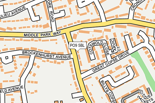 PO9 5BL map - OS OpenMap – Local (Ordnance Survey)