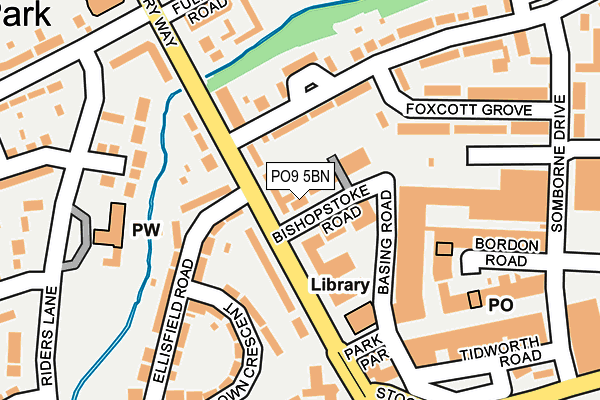 PO9 5BN map - OS OpenMap – Local (Ordnance Survey)
