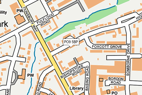 PO9 5BP map - OS OpenMap – Local (Ordnance Survey)