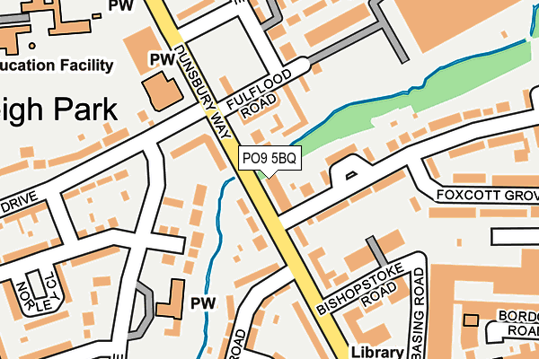 PO9 5BQ map - OS OpenMap – Local (Ordnance Survey)