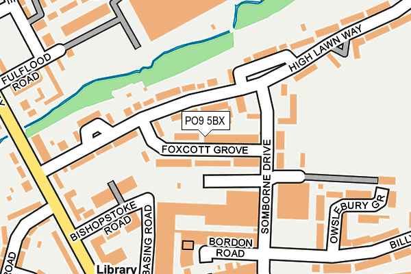 PO9 5BX map - OS OpenMap – Local (Ordnance Survey)