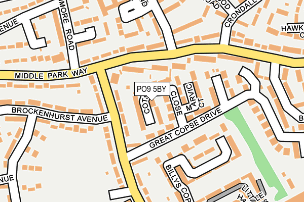 PO9 5BY map - OS OpenMap – Local (Ordnance Survey)