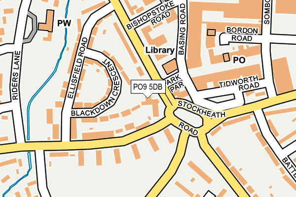 PO9 5DB map - OS OpenMap – Local (Ordnance Survey)