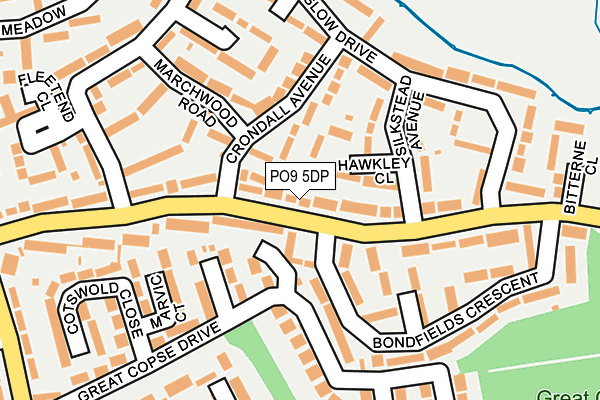 PO9 5DP map - OS OpenMap – Local (Ordnance Survey)
