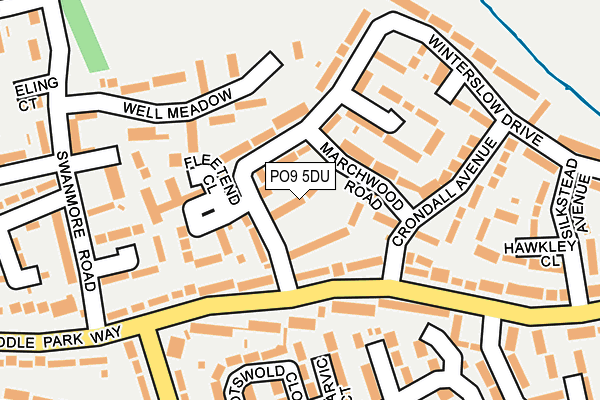 PO9 5DU map - OS OpenMap – Local (Ordnance Survey)