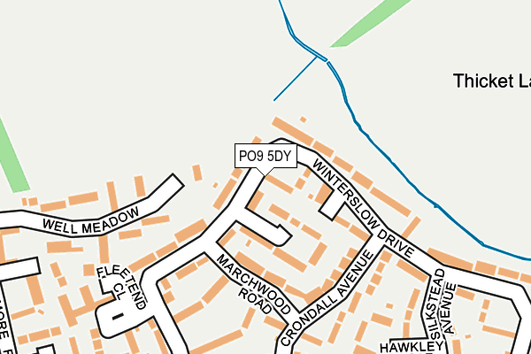 PO9 5DY map - OS OpenMap – Local (Ordnance Survey)