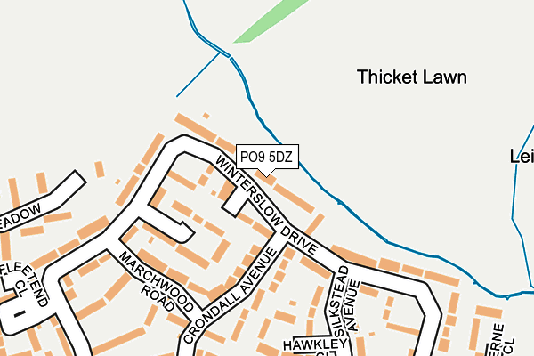 PO9 5DZ map - OS OpenMap – Local (Ordnance Survey)