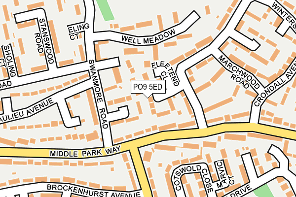 PO9 5ED map - OS OpenMap – Local (Ordnance Survey)