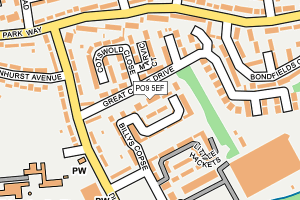 PO9 5EF map - OS OpenMap – Local (Ordnance Survey)