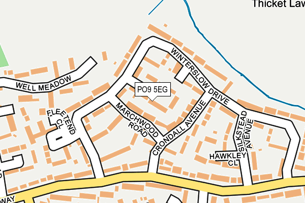 PO9 5EG map - OS OpenMap – Local (Ordnance Survey)
