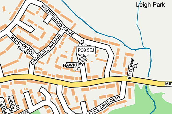 PO9 5EJ map - OS OpenMap – Local (Ordnance Survey)
