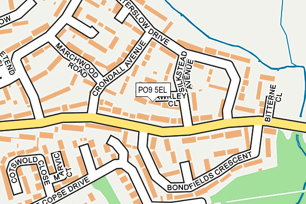 PO9 5EL map - OS OpenMap – Local (Ordnance Survey)