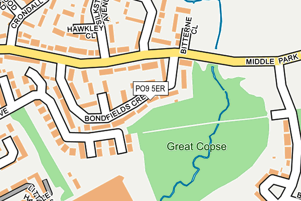 PO9 5ER map - OS OpenMap – Local (Ordnance Survey)