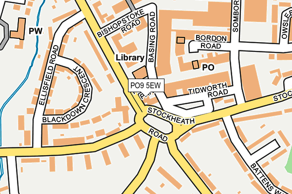 PO9 5EW map - OS OpenMap – Local (Ordnance Survey)