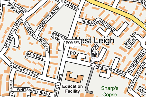 PO9 5FA map - OS OpenMap – Local (Ordnance Survey)