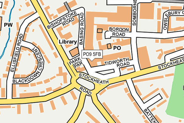 PO9 5FB map - OS OpenMap – Local (Ordnance Survey)