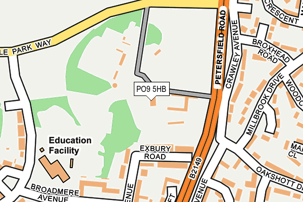 PO9 5HB map - OS OpenMap – Local (Ordnance Survey)