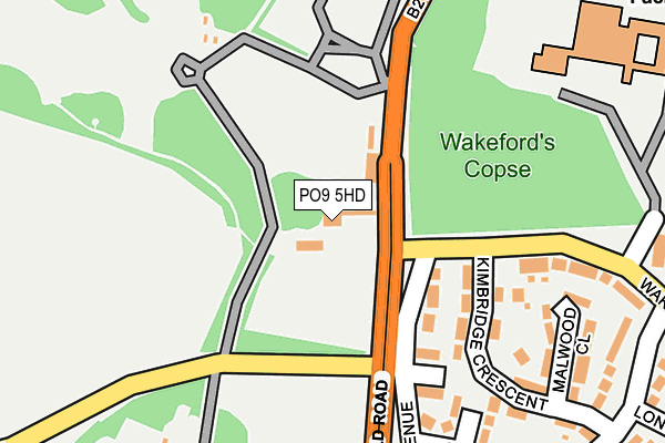PO9 5HD map - OS OpenMap – Local (Ordnance Survey)