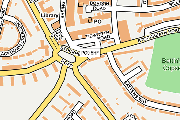 PO9 5HF map - OS OpenMap – Local (Ordnance Survey)