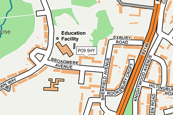 PO9 5HY map - OS OpenMap – Local (Ordnance Survey)