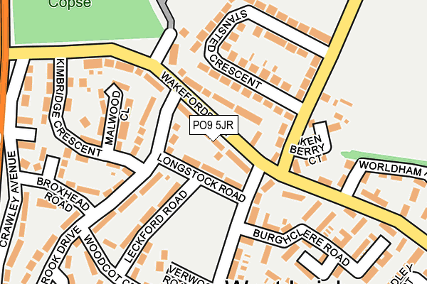 PO9 5JR map - OS OpenMap – Local (Ordnance Survey)
