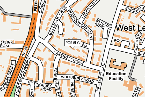 PO9 5LG map - OS OpenMap – Local (Ordnance Survey)