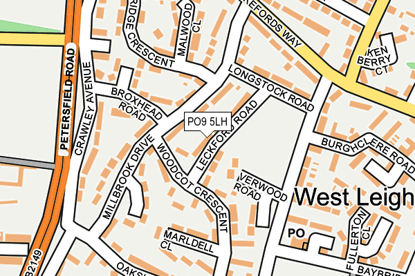 PO9 5LH map - OS OpenMap – Local (Ordnance Survey)